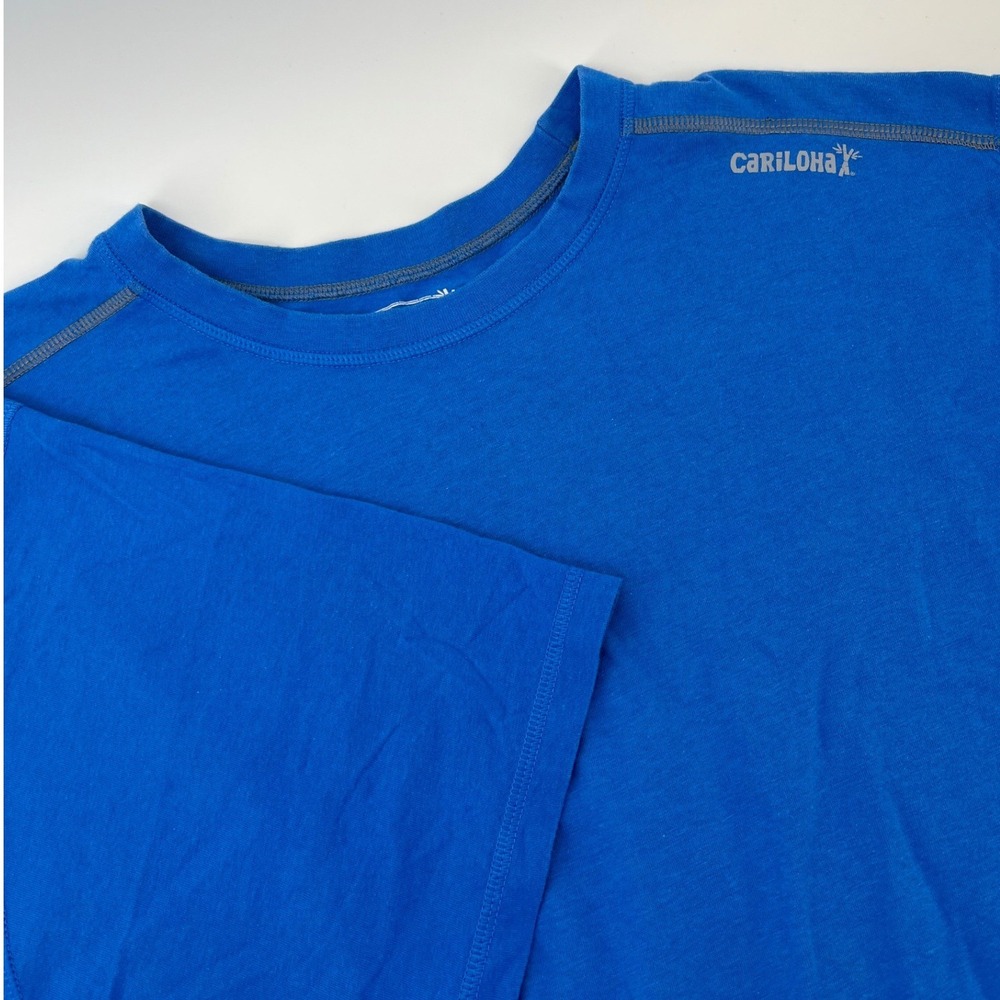 Cariloha Performance T-Shirt Mens Large Blue Bamboo Organic Cotton Crew Neck